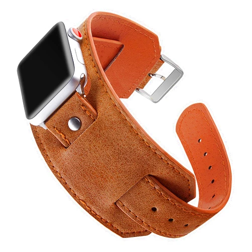 VIIVY VIYIV Designer Luxury Watch Band Compatible with Apple Watch Band 45mm 44mm 42mm for Men Women, Dressy Leather Vintage Cuff Bracelet Strap Classic Bands for iWatch SE Apple Series /7/6/5/4/3/2/1