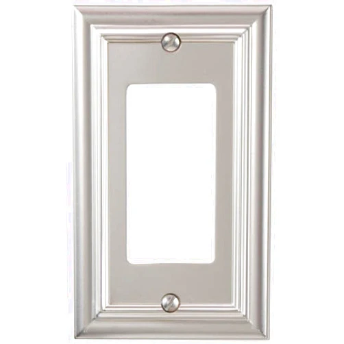 Amerelle Continental Single Rocker Cast Metal Wallplate in Satin Nickel