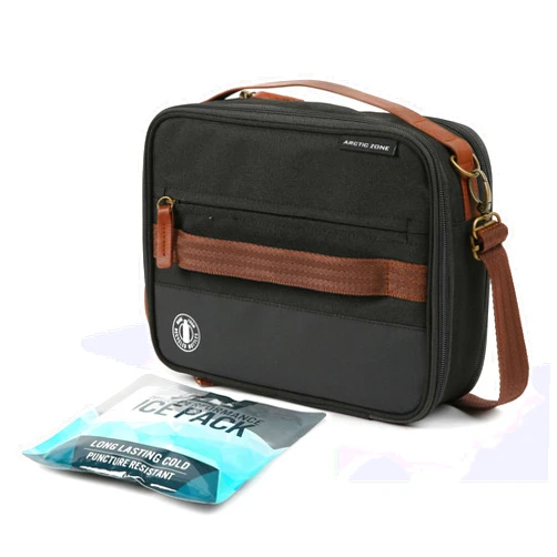 Arctic Zone Heathered Eco Expandable Lunch Pack - Insulated Lunch Bag - Black