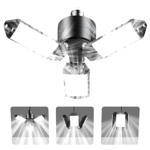 Kofarrten LED Garage Lights, 80W LED Garage Lights, Super Bright 8000LM 6500K Deformable LED Garage Ceiling Lights Shop Lights for Garage, Workshop, Basement，Warehouse (1Pack)