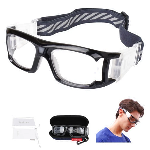 SooGree Sports Glasses, Basketball Football Soccer Racketball Goggles for Men & Women, Replaceable Safety Protective