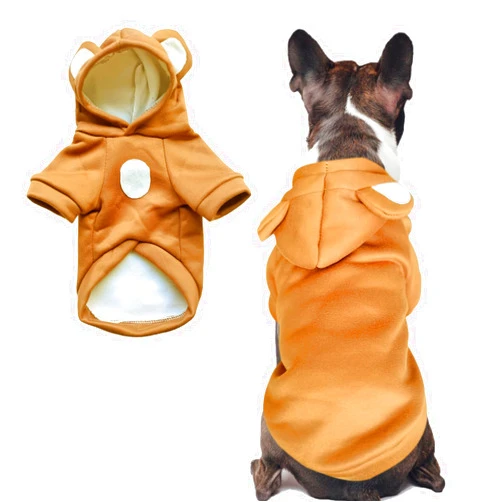 Jecikelon Dog Cold Weather Coat Winter Clothing Warm Puppy Hoodies Sweatshirt for Small Dogs Cats Soft Hooded Pet Clothes Suéter para Perros (X-Small, Coffee)