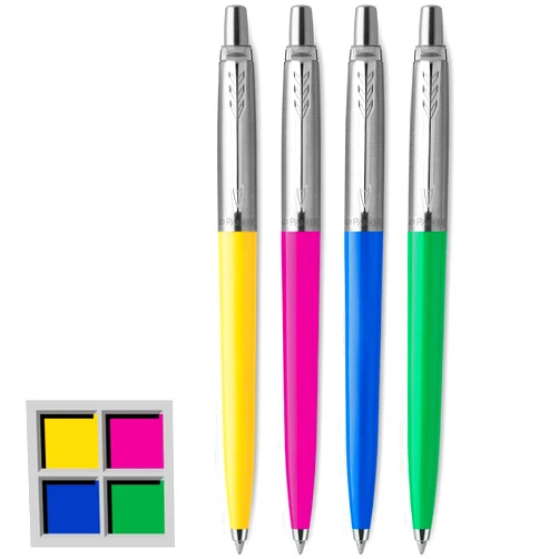 Parker Jotter Originals Ballpoint Pen Collection | Assorted Retro Finishes | Medium Point | Black Ink | 4 Count