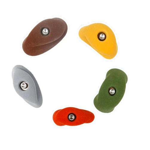 Atomik Climbing Holds Atomik Rock Climbing Holds Set of 5 Small Bolt-On Simple Pinches in Assorted Earth Tones