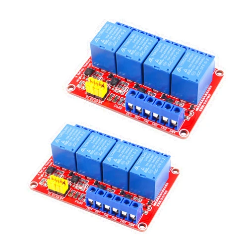 AEDIKO 2pcs Relay Module 24V Relay Board Shield 4 Channel with Optocoupler Isolation Suport High/Low Level Trigger