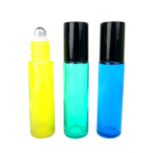 Rivertree Life Set of 3 Island Color 10ml Roll on Bottle Empty with Stainless Steel Ball for Essential Oil Products
