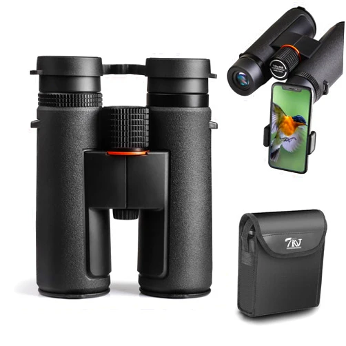 TRV 10x42 Binoculars for Adults High Powered - Waterproof Fogproof BAK4 Prism, with Phone Adapter for Bird Watching, Hunting, Travel