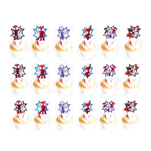 N\\C 48pcs Spiderman Cake Toppers, Spiderman Cupcake Toppers,Spiderman Cake Decorations,Spiderman Birthday Party Supplies Decorations (Spiderman 48pc)