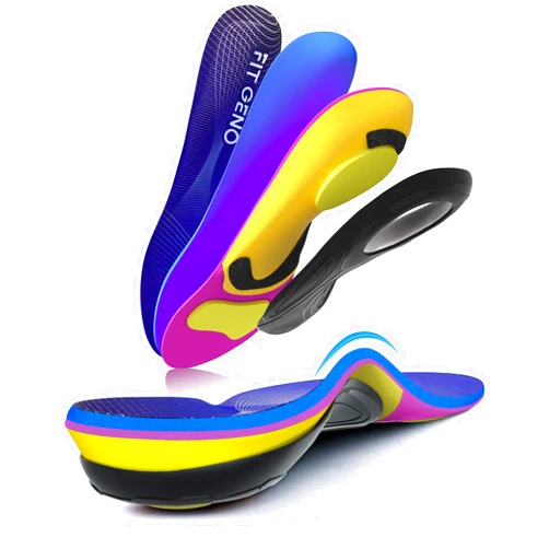 Fit Geno Arch Support Plantar Fasciitis Insoles: Fit Geno Orthotics Inserts for High Arch Pain Relief – Heavy Duty Shoe Inserts for Women & Men 220lbs+ – for Work Boots & Sneakers (Women's 12-13 / Men's 10-11)