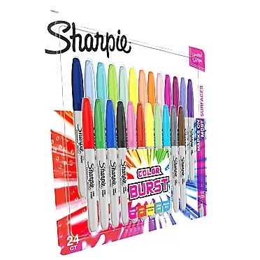 Sharpie Color Burst Markers, Fine Point, 24 Ct NEW 1