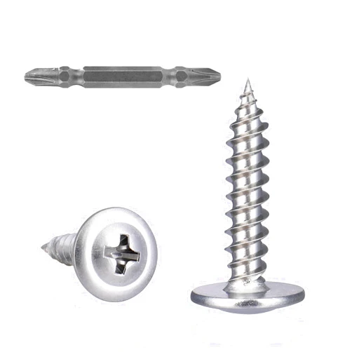 VGBUY 200Pcs #8x3/4 Wood Screws Phillips Modified Truss Head Stainless Steel 410 Quick Metal Self Tapping Screws