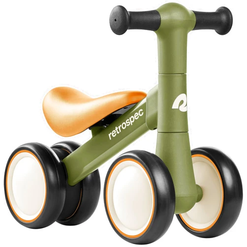 Retrospec Cricket 2 Baby Walker Balance Bike with 4 Wheels for Ages 12-24 Months - Toddler Bicycle Toy for 1 Year Old’s - Ride On Toys for Boys & Girls