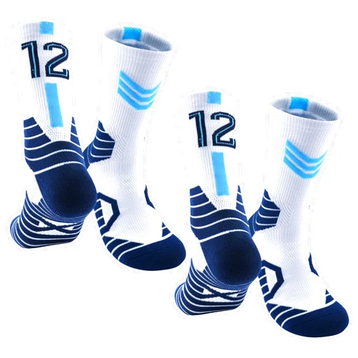 HMWIWAR 2-Pairs Basketball-Socks-for-Men & Boys, Basketball Team Lucky Number Sports-Star-Socks for Child & Adult