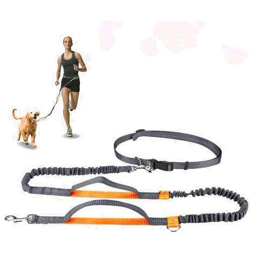 CestMall Winkeyes Hands Free Retractable Dog Leash 5ft-8ft with Dual Bungees for Puppy, Small & Medium Dogs 110Ibs, Adjustable Waist Belt 27