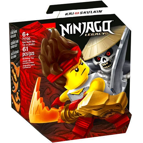 LEGO NINJAGO Epic Battle Set – Kai vs. Skulkin 71730 Building Kit; Ninja Playset Featuring a Spinning Battle Toy, New 2021 (61 Pieces)