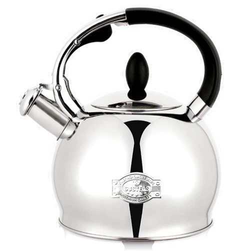 SUSTEAS Stove Top Whistling Tea Kettle - Food Grade Stainless Steel Teakettle Teapot with Cool Touch Ergonomic Handle, With 1 Silicone Pinch Mitt Included,2.64 Quart(SILVER)