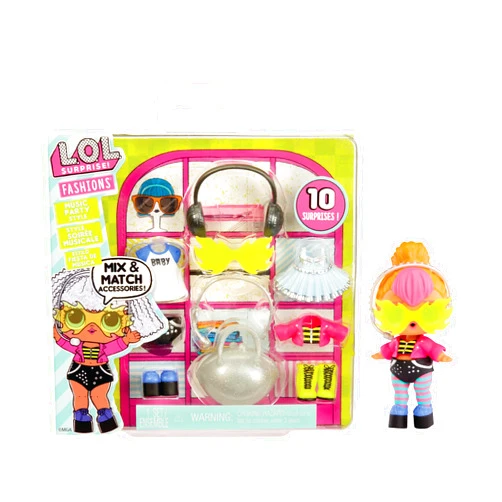 L.O.L. Surprise! Fashion Packs Music Party Style - 6 Unique Styles Each (3) Outfits, (2) Pairs of Shoes, (4) Accessories - Mix and Match Styles to Create Tons of New Looks - Gift for Girls Age 4+