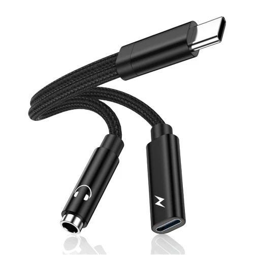 SIXSIM Samsung Galaxy S23 Headphone Adapter, 2 in 1 USB C to 3.5mm Aux Audio Jack with 60W Fast Charging Dongle Cable for Galaxy S24 S23 Ultra S22 S21 A15 A14 A54 A13 Flip6, iPhone 16/15 Pro Max, Pixel 9 8 7