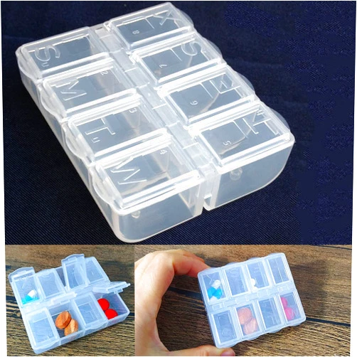 OwlkOrmy Clear Weekly Pill Case Pill Storage Box Transparent Travel Pill Organizer Food Grade PP Material Convenient to Carry (1)