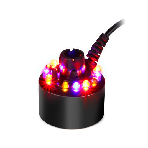 AGPTEK Mist Maker Fogger Water Fountain Pond Fog Machine Atomizer Air Humidifier with 12 LED Light Color Change for Office Home Room Car, Black