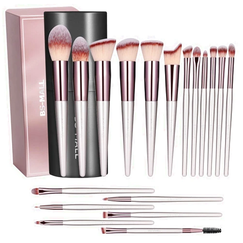 BS-MALL Makeup Brush Set 18 Pcs Premium Synthetic Foundation Powder Concealers Eye shadows Blush Makeup Brushes with black case