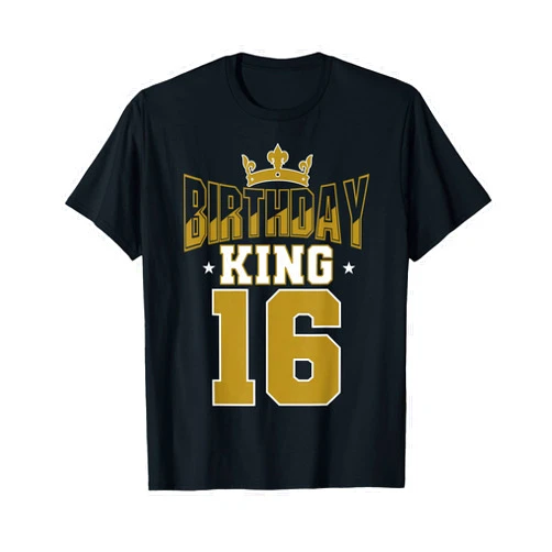 16 Birthday King Party Birthday King 16 Bday Party Celebration 16th Royal Theme T-Shirt