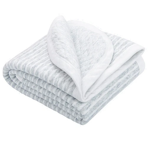 NTBAY Jersey Cotton Quilted Toddler Blanket, Breathable and Warm for Boys and Girls Baby Blanket, 30x40 Inches, Grey Wave