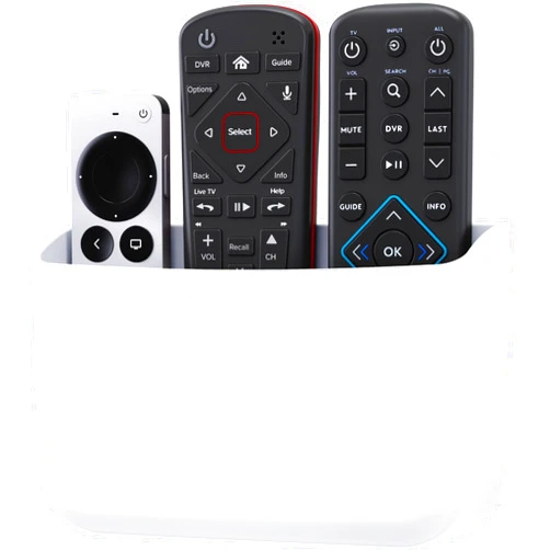 TotalMount Hole-Free Remote Holder – Eliminates Need to Drill Holes in Your Wall (Premium White Holder for 2 or 3 Remotes)