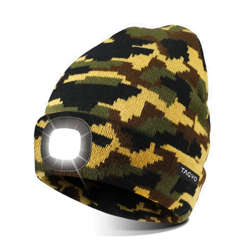 TAGVO Unisex Beanie with The Light, USB Rechargeable LED Caps, Flashlight Hat Headlamp Beanie Gifts for Dad Father Husband