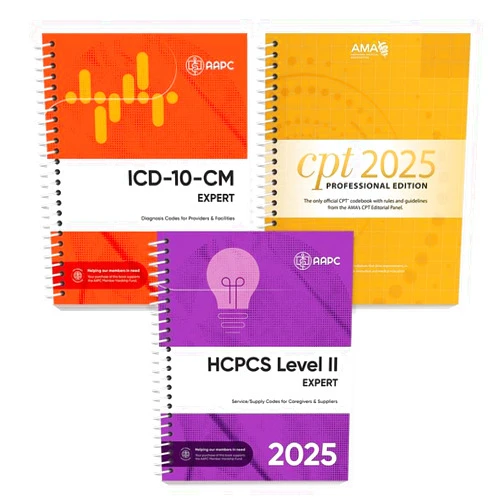 AMA,AAPC AMA CPT Book, ICD-10 Code Book, HCPCS Book - 2025 Physician Bundle by AAPC