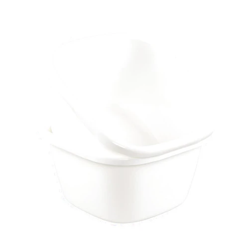 Afromy 18 Quart Wash Basins, Large Plastic Square Dish Pan/Tub, 2 Packs, White