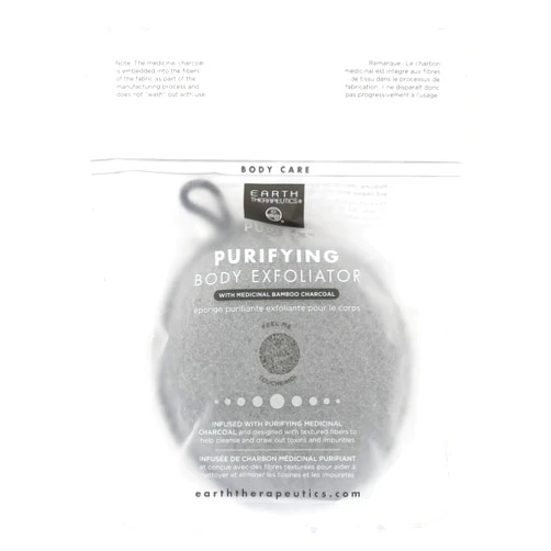 Earth Therapeutics Purifying Body Exfoliator Sponge - Black with Charcoal