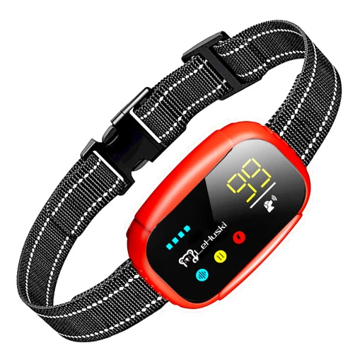LeHuski Dog Bark Collar Effective No Bark Training for Dogs of Large Medium and Small Rechargeable Anti Bark Collar for Dogs with 5 Adjustable Sensitivity Beep and Vibration Modes Red