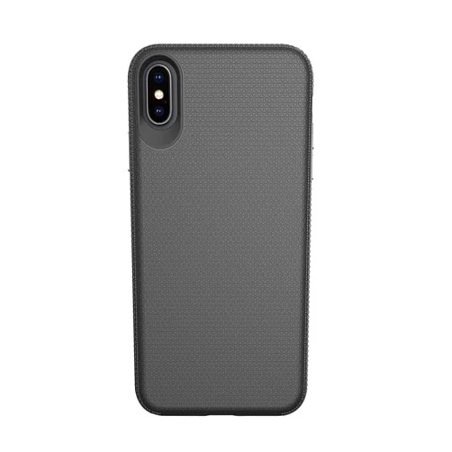 Generic Shockproof Triangle Texture Phone Case Compatible with iPhone 15 Pro Max (Black)
