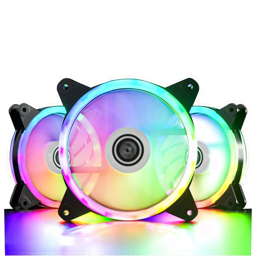 DS leddess DS 120MM PWM Fans, 3Pack LED RGB Case Fans for PC Cases, CPU Coolers, Water Cooling Radiators System (Compatible with ASUS Aura Sync or MSI Mystic Control, B Series)