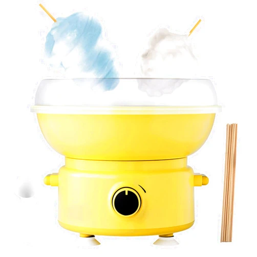 FUNTELL Candy Floss Machine, Mini Cotton Candy Machine for Kids Includes Sugar Scoop, Sticks, Cotton Candy Maker for Birthday Party, Gifts, Home Uses (Yellow)