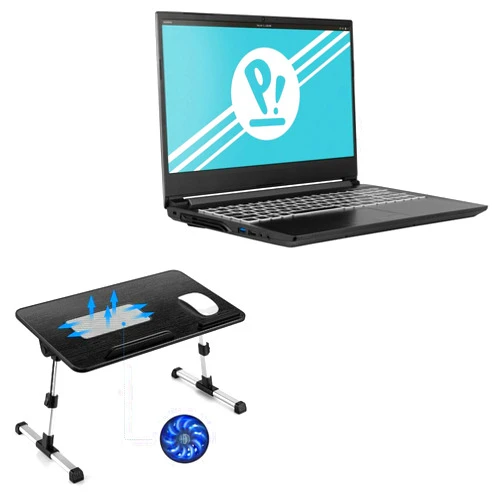 BoxWave System76 Gazelle (17 in) Stand and Mount, [True Wood Laptop Bed Tray Stand] Desk for Comfortable Work in Bed. for System76 Gazelle (17 in) - Jet Black