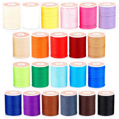 OLYCRAFT 264 Yards/22 Rolls 1mm Waxed Polyester Cord Wax String Cord Twisted Sewing Waxed Thread Stitching Thread Cord for for DIY Bracelets Necklace Jewelry Making Friendship Bracelet - 22 Colors