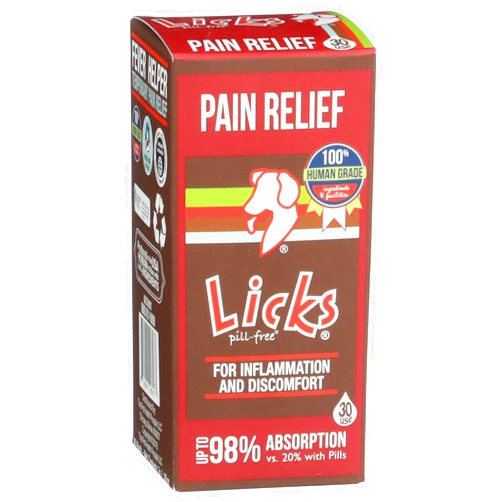 Licks Pill Free Dog Pain Relief - Inflammation Supplement - Pain Relief Supplement for Dogs - Dog Health Supplies - Gel Packets - 30 Use
