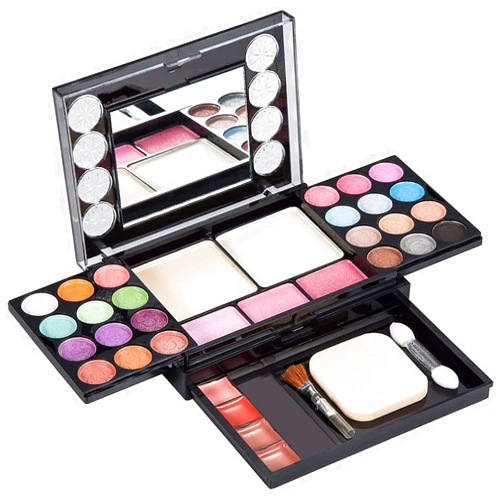 ASPCOK Eyeshadow Palette Makeup Palette 33 Bright Colors Matter and Shimmer Lip Gloss Blush Brushes Cosmetic Makeup Eyeshadow Highly Pigmented Palette