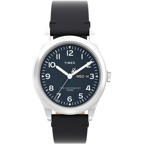 Timex Waterbury 39mm Men’s Analog Watch | Durable Stainless Steel Case | Day and Date Window | Durable Design | 100M Water Resistance