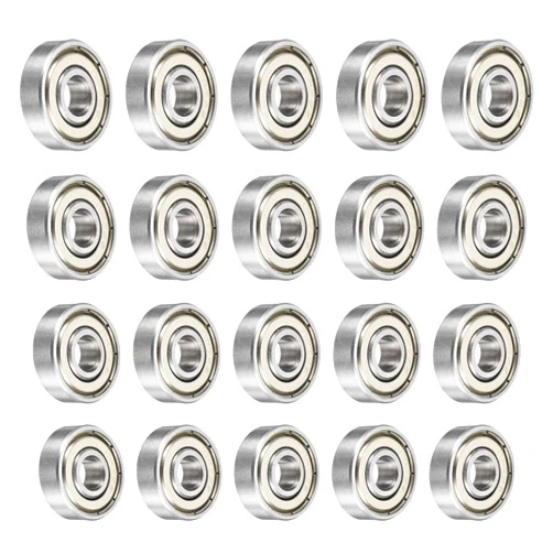 uxcell 20Pcs 627ZZ Deep Ball Bearings 6.9x22x7mm High Carbon Steel Double Sealed Bearings for Electric Motor, Home Appliances, Garden Machinery, Silver Tone