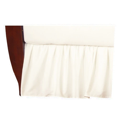 American Baby Company 100% Natural Cotton Percale Ruffled Crib Skirt, Cream, 52