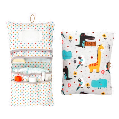 HAMUR HOME HAMUR Baby Bag Organizer, Portable Stroller Mini Diaper Bag Pouches Travel Gear, Foldable Newborn Baby Essentials Carriage Bag for Boys & Girls (Animal)