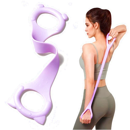 Spectent Figure 8 Fitness Resistance Band with Handles, Arm & Back Training Elastic Rope for Pure Barre Workout, Chest, Shoulder Stretching Exercise Equipment for Yoga, Pilates & Physical Therapy.