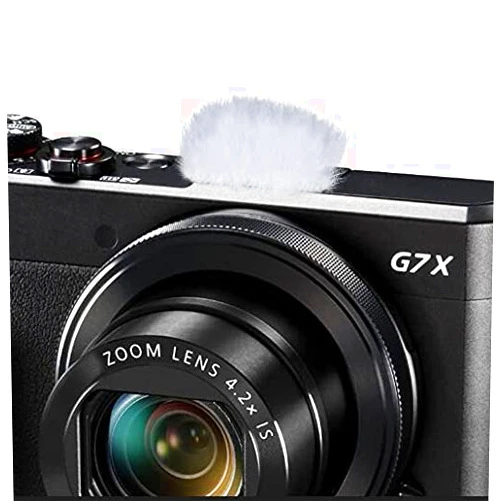 YOUSHARES Camera Mic Windscreen, Wind Muff Compatible for Camera DSLR, G7X2 Built-in Microphone, with 16 Stickies and 8 Fur Covers by YOUSHARES(White)