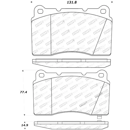 StopTech 308.10010 Centric Automotive Front/Rear Brake Pads for Select Acura, Buick, Cadillac, Chevrolet, Model Years