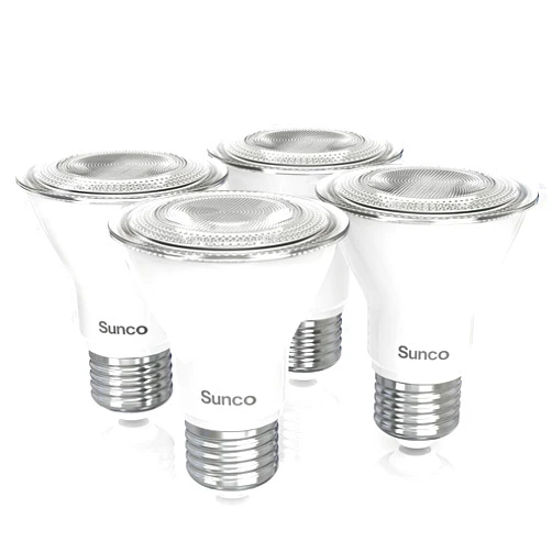 Sunco Lighting Sunco 4 Pack PAR20 LED Bulbs 50W Equivalent 7W Dimmable, CRI90 4000K Cool White 470 Lumens E26 Medium Base IP65 Waterproof Indoor Outdoor Home Super Bright Wide Area Flood Light UL