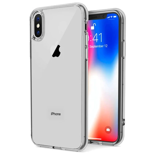 TENOC Phone Case Compatible with iPhone X & iPhone Xs, Gray Case Clear Shockproof Protective Bumper Slim Cover for 5.8 Inch