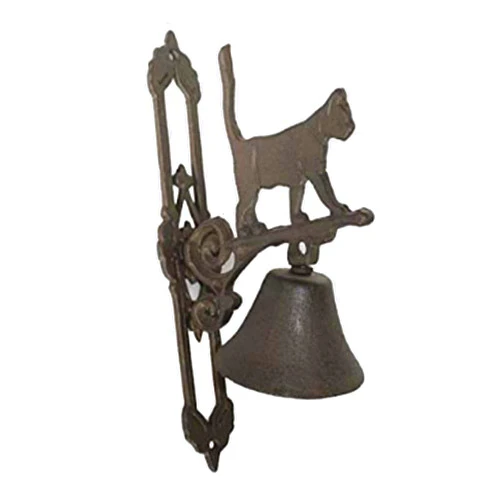 WDDD Cast Iron Doorbell Dinner Bell Antique Doorbell Retro Wrought Iron Bell Cat Cast Iron Doorbell Retro Wrought Iron Animal Cat Door Bell Chimes